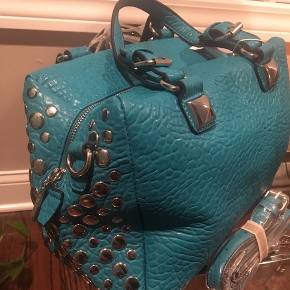 Studded Turquoise Handbag - Picture 1 of 5
